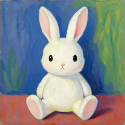 a beautiful painting the cutest toy rabbit in the world, by murakami takashi henri matisse painting, illustration style