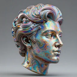 iridescent inflated inflated inflated head : : dan mcpharlin daniel merrian : : ornate, dynamic, particulate, rich colors, intricate, elegant, highly detailed, centered, artstation, smooth, sharp focus, octane render, 3 d