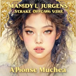 beautiful jennie with sparkling eyes, messy hair, closed up portrait, highly detailed, gold filigree, epic, stunningly beautiful, insanely detailed, fantasy novel, soft cinematic lighting, award, disney concept art, watercolor illustration by mandy jurgens and alphonse mucha and alena aenami, pastel color palette, featured on artstation