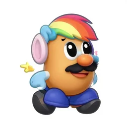 mister potatohead riding rainbowdash