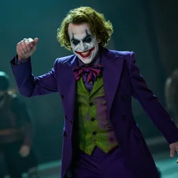 steve carell as the riddler, dynamic lighting, 8 k hdr movie still, dark knight, smiling, villain pose, realistic