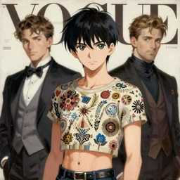 anime, trending on artstation, mage, vogue, elle, oil painting, john singer sargent, greg rutkowski, crop top, intricate