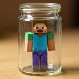minecraft figure inside the jar