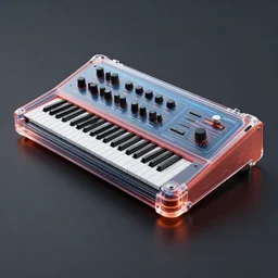 retro futuristic analog synthesizer, polycarbonate case w - 2 0 0 0