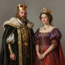 king and queen, trending on artstation, hyperrealism