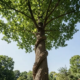 picture of a tree, spiraling upward, wrapped around itself, 8 k