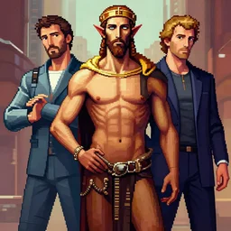 saint homo neanderthalensis. pop art, pixel, bioshock art style, gta chinatown art style, dynamic proportional, dynamic composition, face features, body features, ultra realistic art, digital painting, concept art, smooth, sharp focus, illustration, intricate, without duplication, elegant, confident posse, art by artgerm and richard hamilton and mimmo rottela