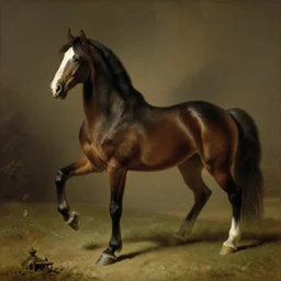 a rearing wild stallion, by george-stubbs