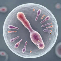 microscopy of mitosis except the chromosomes are replaced by tiny human bodies
