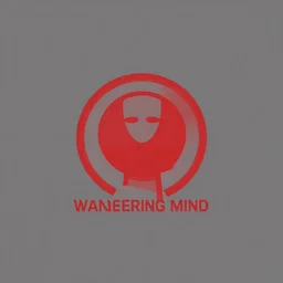 minimalist logo icon for a wandering mind, retro psychology, victo ngai, kilian eng, lois van baarle, red, behance, beeple