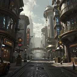 steampunk city streets by ted nasmith, octane render, trending on artstation
