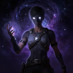dead by daylight killer harnessing the power of the cosmos, spiritual, starry sky above, character portrait, digital art