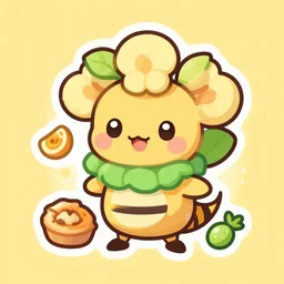 cute miss mascot empiflor empiflor victreebel food sticker art, cronobreaker, beeple game icon