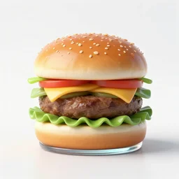 hamburger made of glass