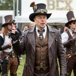 Elon Musk at a steampunk cosplay contest