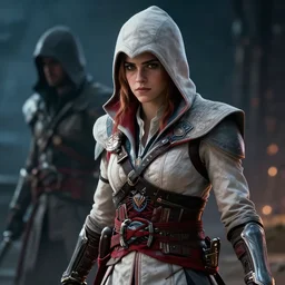 a girl from final fantasy live action, movie still of emma watson, assassin's creed origins, evocative, mystical night, sharp focus, very very very very detailed, award winning, masterpiece digital painting by greg rutkowski, alex grey, artstation, 4 k wallpaper