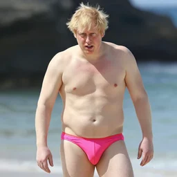 boris johnson wearing vivid bikini tanga, hd photo,