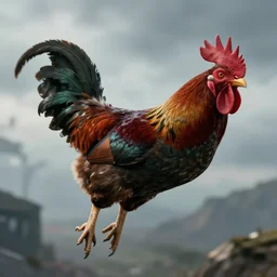 rooster from top gun flying like superman, by Jeremy Mann, stylized, detailed, realistic, cool tones
