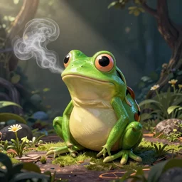 omg I saw this cartoon frog huffing copium