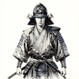 a samurai, realistic drawing ink, tsutomu nihei