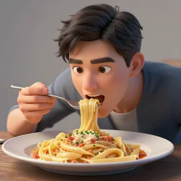 the rock eating pasta, award winning, trending on artstation, unreal engine