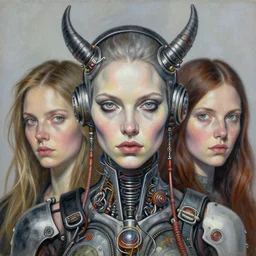 portrait of biopunk woman. intricate painting by ross tran, magali villeneuve, and jeremy mann.