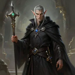 a handsome drow wizard, highly detailed, digital painting, artstation, concept art, smooth, sharp focus, illustration, unreal engine 5, 8 k, art by artgerm and greg rutkowski and alphonse mucha