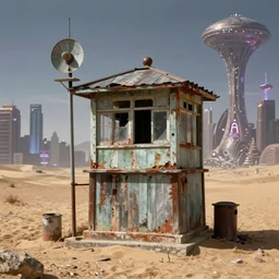 a beautiful hyperdetailed render of signal box abandoned by ilya kuvshinov, desert cgsociety extraterrestial azeroth atlantis universe liberty city dieselpunk elysian synthwave evil hyperrealism, archdaily, wallpaper, highly detailed, trending on artstation.