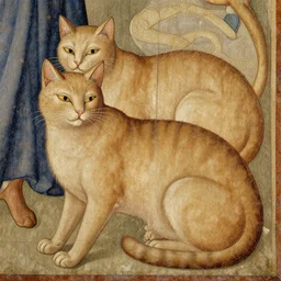 cats, detail from bayeux tapestry, medieval art from 1 1 th century