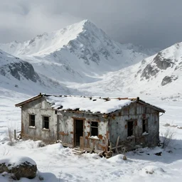 2 0 6 5 abandoned old base in a snowy mountains, landscale, concept art, illustration, highly detailed, artwork, hyper realistic, in style of ivan aivazovsky