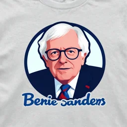 bernie sanders, digital art, iconic icon, 2 d vector logo, cartoon, t - shirt design