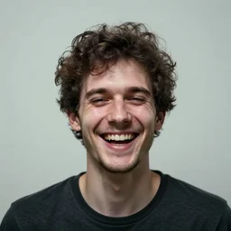 a man that successfully escaped his internal hell and looks genuinely happy. hyperrealism, trending on artstation.
