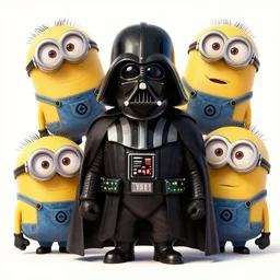 Darth Vader in the style of the Minions, well detailed, concept art, 8k