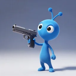 a pikmin holding a glock