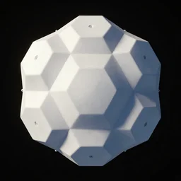 six sided, hexagonal planetary space base, seen from straight above, by paul chadeisson