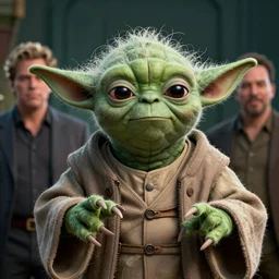a green drunk danny devito!! with ( ( yoda ) ) ears greg rutkowski and jason chan highly detailed, cinematic lighting, octane render, unreal engine lumen, very coherent. cinematic, hyper realism, high detail, octane render, 8 k