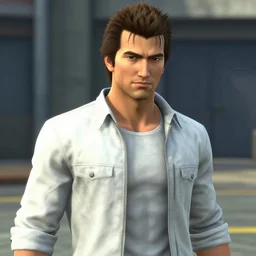 young arnold schwarzenegger in yakuza 0, in game screenshot