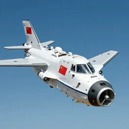 A spaceship with china‘s national flag