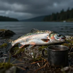 fish getting shot by a mug