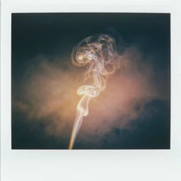 polaroid of coloured smoke, gradient, texture, lomography