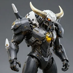 the taurus, intricate, sci - fi, sharp focus, trending on artstation hq, deviantart, unreal engine 5, 4 k uhd image, 3 d, hyperrealistic, only dark black grey and white and yellow colours