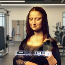 gym photo female influencer face in gym instagram mona lisa face selfie photo staring at camera with curly hair in gym # gym # photography # beauty