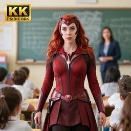 Scarlett Witch working as a kindergarten teacher in the new avengers movie, 4k