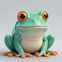 photo { teal frog } with { orange!! eyes }