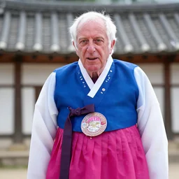 Bernie Sanders wearing hanbok