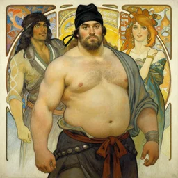 attractive beefy man, wuxia, colorful, painting by gaston bussiere, craig mullins, greg rutkowski, alphonse mucha
