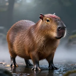 venom fused with a capybara, ultra realistic 4 k unreal engine very cinematic render with ray tracing bloom ambient occlusion strong reflections depth of field fog