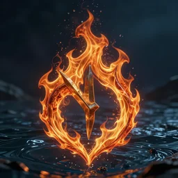 emblem of fire, made out of water, stylized, artgerm, artstation, hd, cgsociety, cgi, realistic, dramatic, cinematic, artistic, trending, detailed