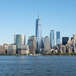 new york skyline viewed from the sea