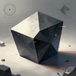 geometry drawings with glitch effect medium shot of mysterious object digital illustration android netrunner by tim doyle